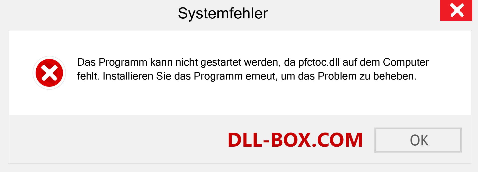 pfctoc.dll-Datei fehlt?. Download für Windows 7, 8, 10 - Fix pfctoc dll Missing Error unter Windows, Fotos, Bildern